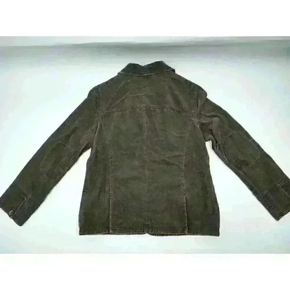J Jill Womens Jacket XS Brown Elbow Patches Buttons 100% Cotton - Picture 7 of 9